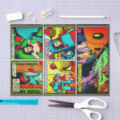 SpaceHawk, martianen en een Damsel Comic Book Page Tissuepapier (Craft)