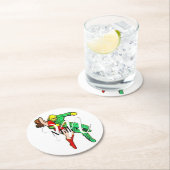 SpaceHawk redt het aardmeisje Ronde Kartonnen Onderzetter (Insitu)