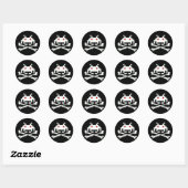 spaceinvader crossbones2 ronde sticker (Vel)