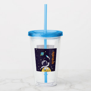 Spaceman Astronaut die de buitenruimte onderzoekt Acryl Drinkbeker
