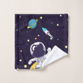 Spaceman Astronaut die de buitenruimte onderzoekt Bad Handdoek (Wasdoekje)