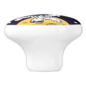 Spaceman Astronaut die de buitenruimte onderzoekt Keramische Knop (Zijkant)