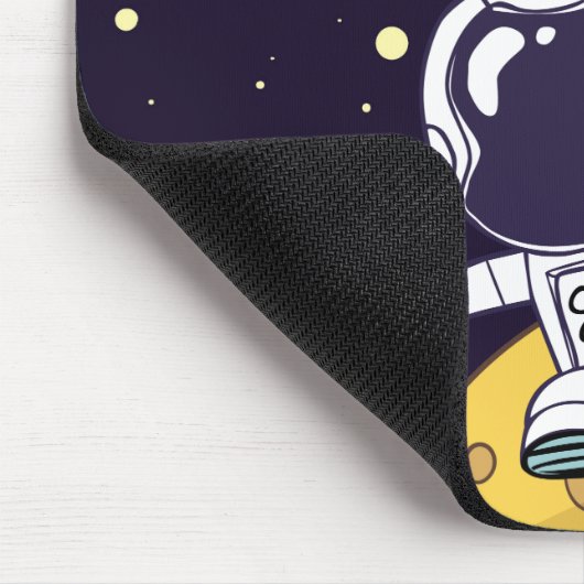 Spaceman Astronaut Floating in Buitenruimte Muismat (Hoek)