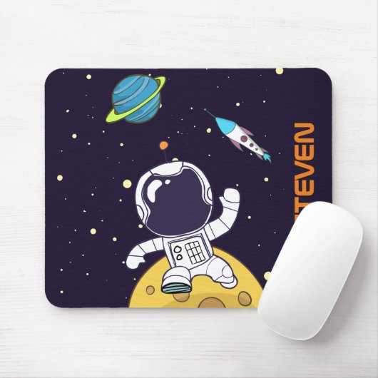 Spaceman Astronaut Floating in Buitenruimte Muismat (Met muis)