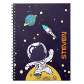 Spaceman Astronaut Floating in Buitenruimte Notitieboek (Voorkant)