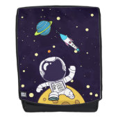 Spaceman Astronaut Floating in Buitenruimte Rugtassen (Voorkant)
