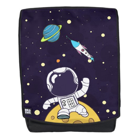 Spaceman Astronaut Floating in Buitenruimte Rugtassen (Voorkant)