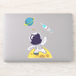 Spaceman Astronaut Floating in Buitenruimte Sticker