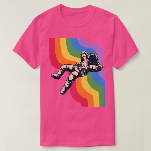 Spaceman, Astronaut on a rainbow, Pride Month, Rai T-shirt (Design voorkant)
