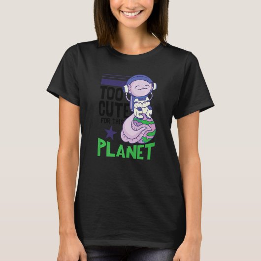 Spaceman Astronaut Space Axolotl T-shirt (Voorkant)