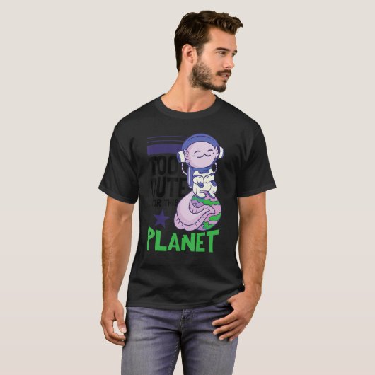Spaceman Astronaut Space Axolotl T-shirt (Voorkant volledig)