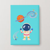 Spaceman cartoon Adventures. Button (Voorkant)