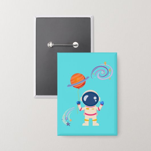 Spaceman cartoon Adventures. Button (Voorkant / Achterkant)