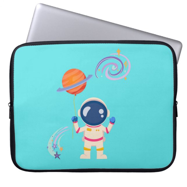 Spaceman cartoon Adventures. Laptop Sleeve (Voorkant)