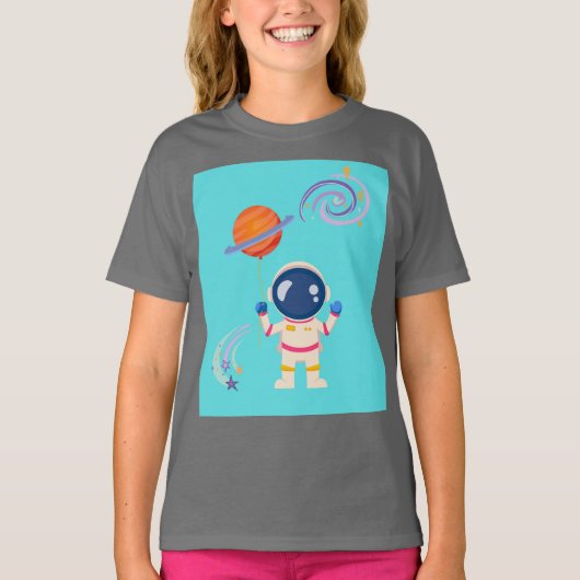 Spaceman cartoon Adventures. T-shirt (Voorkant)