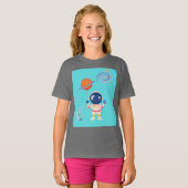 Spaceman cartoon Adventures. T-shirt (Voorkant volledig)