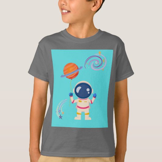 Spaceman cartoon Adventures. T-shirt (Voorkant)