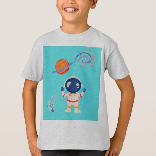 Spaceman cartoon Adventures. T-shirt (Voorkant)