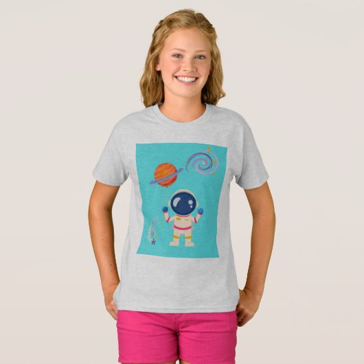 Spaceman cartoon Adventures. T-shirt (Voorkant volledig)