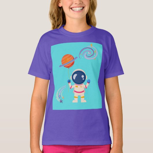 Spaceman cartoon Adventures. T-shirt (Voorkant)