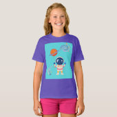 Spaceman cartoon Adventures. T-shirt (Voorkant volledig)