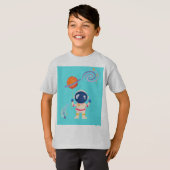 Spaceman cartoon Adventures. T-shirt (Voorkant volledig)