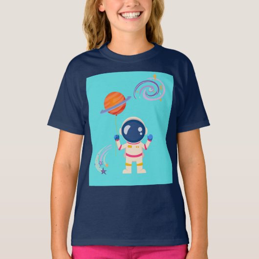 Spaceman cartoon Adventures. T-shirt (Voorkant)