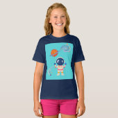 Spaceman cartoon Adventures. T-shirt (Voorkant volledig)