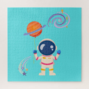 Spaceman cartoon avonturen. legpuzzel