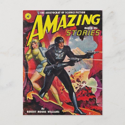 Spaceman met twee Raygun's Briefkaart (Voorkant)