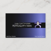 Spaceman of art Petroglyph Man Logo Visitekaartje (Voorkant)