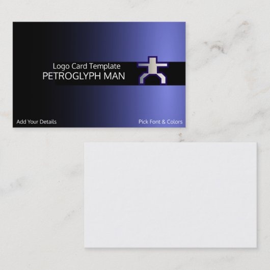 Spaceman of art Petroglyph Man Logo Visitekaartje (Voorkant / Achterkant)