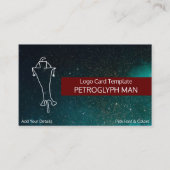 Spaceman of art Petroglyph Man Logo Visitekaartje (Voorkant)