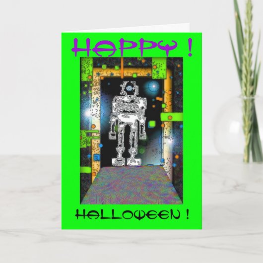 SPACEMAN RoBoT HALLOWEEN CARD Kaart (Voorkant)