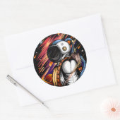 Spaceman Ronde Sticker (Envelop)