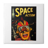 Spaceman Sci-Fi Astronaut Comic Art Tegeltje (Voorkant)