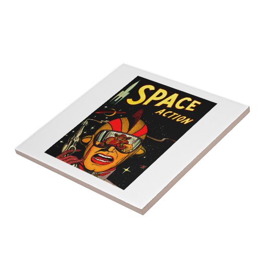 Spaceman Sci-Fi Astronaut Comic Art Tegeltje (Zijkant)