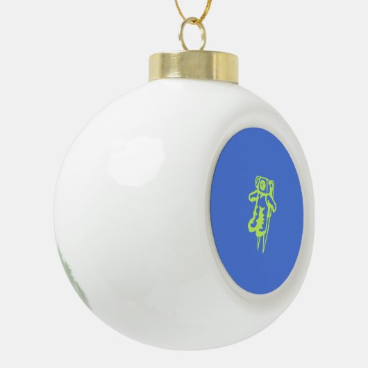 Spaceman Sneeuwvlok ingelijst Ornament (Links)
