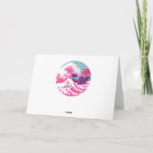 Spaceman surft op de grote roze golf kaart (Achterkant)