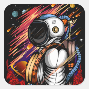 Spaceman Vierkante Sticker