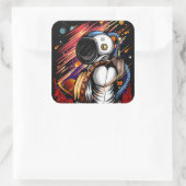 Spaceman Vierkante Sticker (Tas)