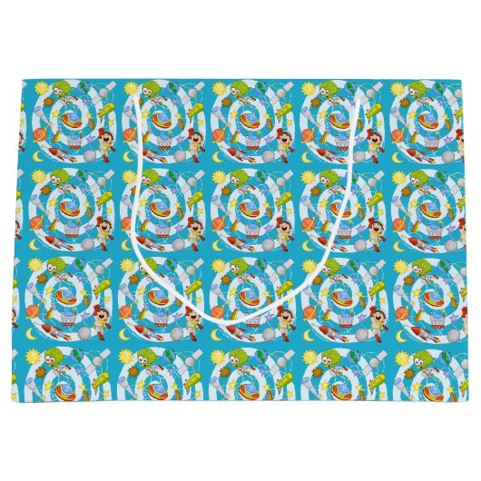 Spaceman vs. Alien Gift Bag (groot) Large Cadeautasje (Voorkant)