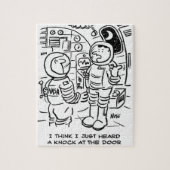 Spacemen in een ruimteschip Cartoon Legpuzzel (Verticaal)