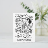 Spacemen op het ruimteschip Hear Knock aan de deur Briefkaart (Staand voorkant)