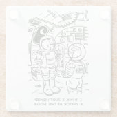 Spacemen op het ruimteschip Hear Knock aan de deur Glazen Onderzetter (Achterkant)