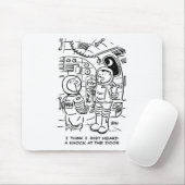 Spacemen op het ruimteschip Hear Knock aan de deur Muismat (Met muis)