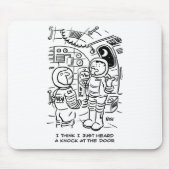 Spacemen op het ruimteschip Hear Knock aan de deur Muismat (Voorkant)