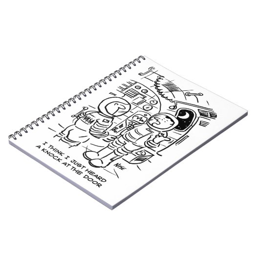 Spacemen op het ruimteschip Hear Knock aan de deur Notitieboek (Linkerzijde)