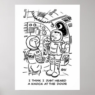 Spacemen op het ruimteschip Hear Knock aan de deur Poster