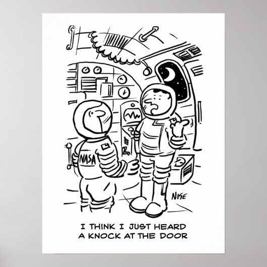 Spacemen op het ruimteschip Hear Knock aan de deur Poster (Voorkant)